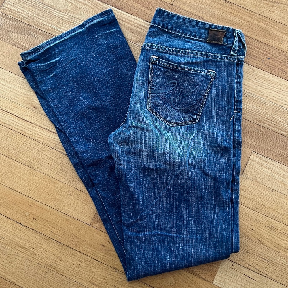 X2 Quality Denim Womans Jeans Size 8L w10 Flare Boot Blue Denim Inseam 33.5